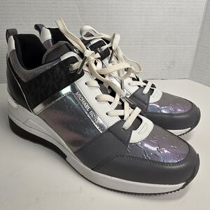 Michael Kors Georgie Trainer Purple Shiny Sneakers 9.5M